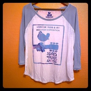Lucky Brand Woodstock baseball tee